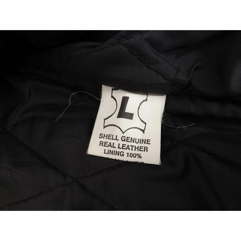 Leather Men Real Leather Heavy Black Motorcycle vest - LADIES size LARGE